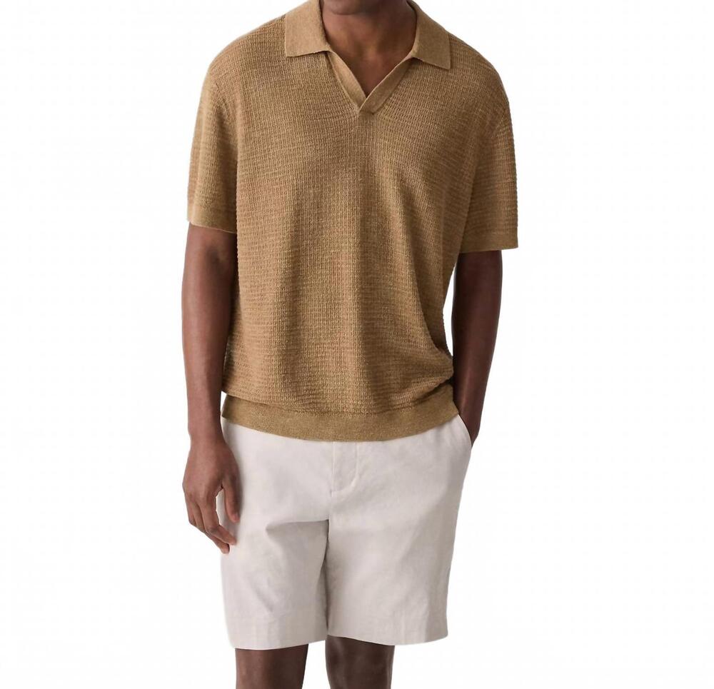 NEW THEORY brenan polo shirt in fresh khaki